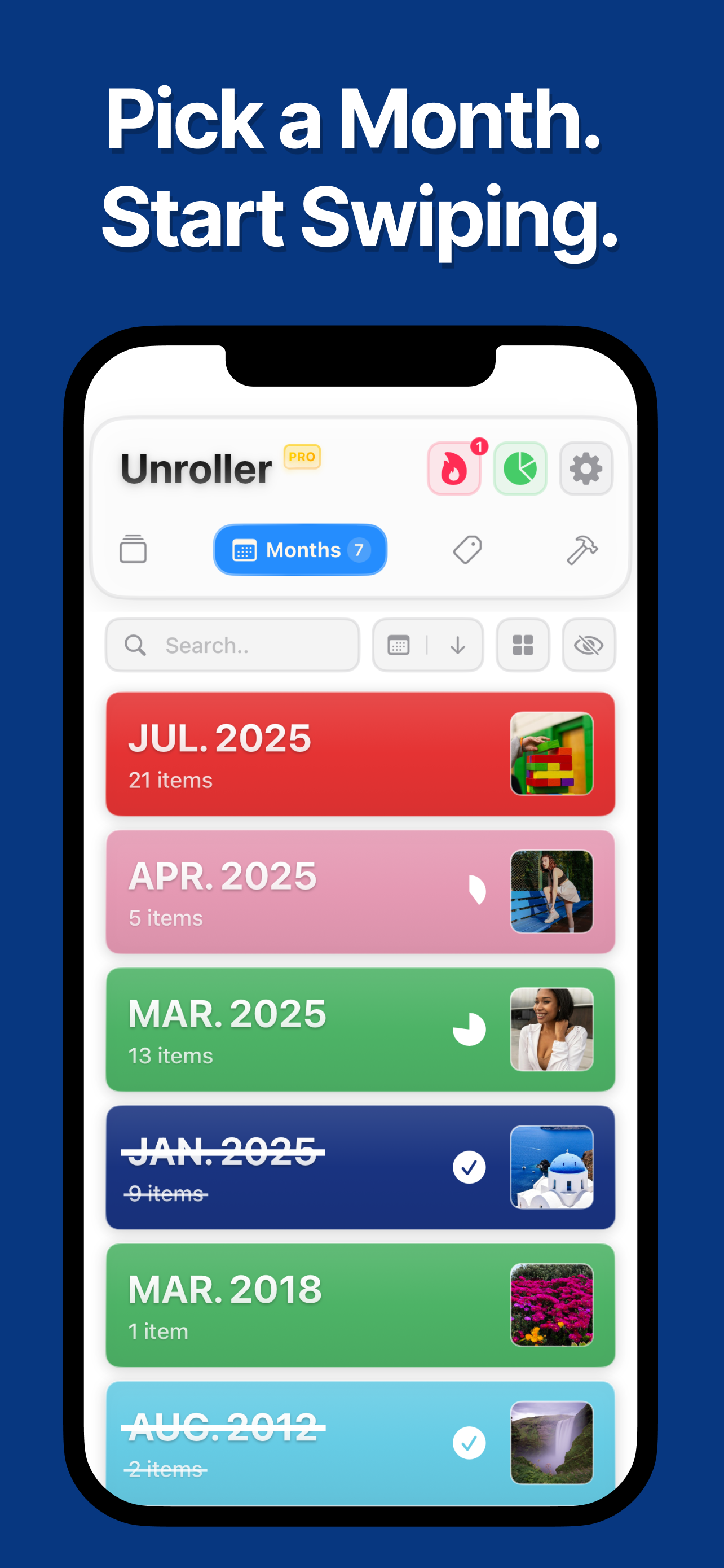 Review a photo collection in Unroller